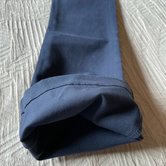 8 NWT Boot Cut Slim Fit Flat Front Chinos Uniform Pants, Cotton, Classic Navy - Picture 8 of 14